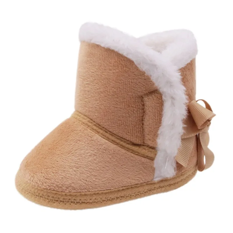 18 New Solid Color Laced Cotton Boots Warm Non slip Baby Winter Shoes ...