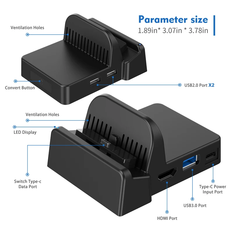 Dealonow Portable TV Converter Dock For Nintendos Switch With Bluetooth Wireless Connect Speaker And Earphone Dealonow Portable TV Converter Dock For Nintendos Switch With Bluetooth Wireless Connect Speaker And Earphone