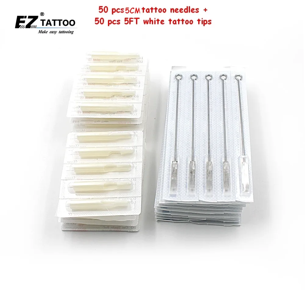 EZ Tattoo Needles and Tubes Tips (5CM/RM+5FT) Steriled Round/Curved