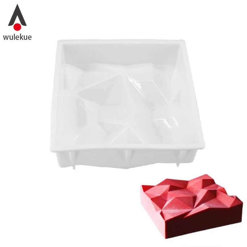 

Wulekue 3D Silicone Cake Mold Square Irregularity Geometry Bake Tools For Fondant Cakes Mousse Dessert Bakeware Decoration