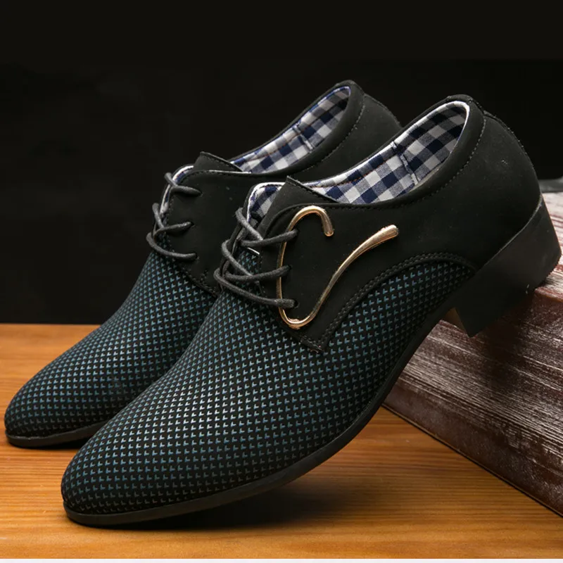 Весна конструктор Бизнес Мужские туфли лоскутное причесок обувь удобные Для мужчин свадебные модельные туфли