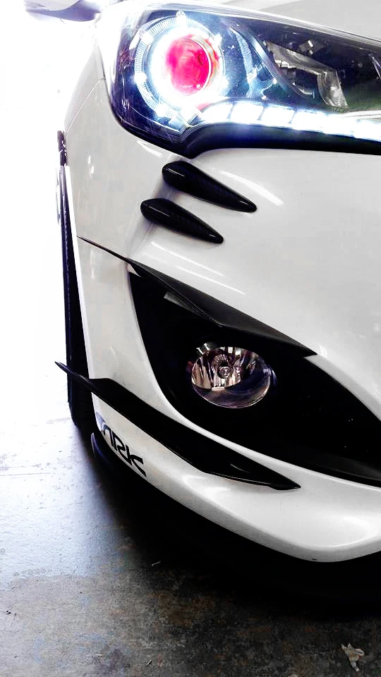 Car Accessories For Hyundai Veloster Turbo Devil Fiberglass Front Bumper Claw FRP Fiber Glass Drift Splitter Lip Set Tuning Kit