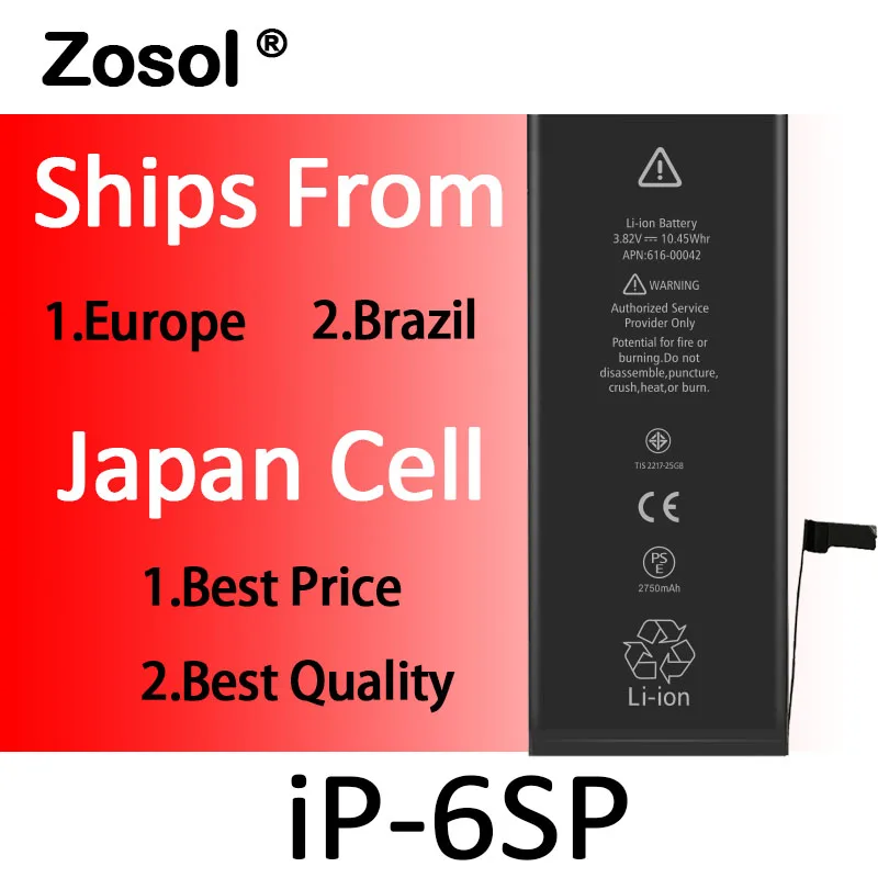 

5pcs/lot Origin Japan Cell Battery For iPhone 6s plus iPhone6sp Replacement Batterie Internal Bateria For iPhone 6S Plus