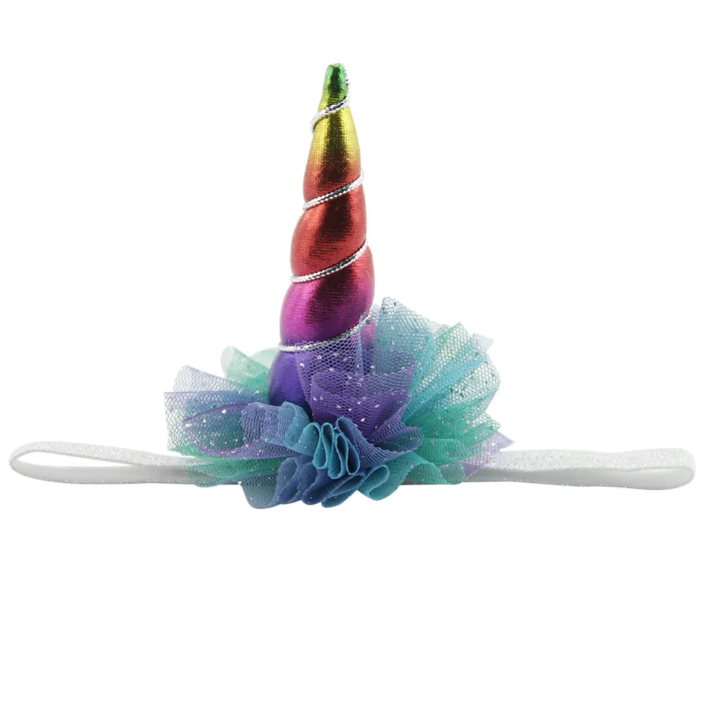 Girls Glitter Unicorn Headband Elastic Hairbands Hair Accessories Drop