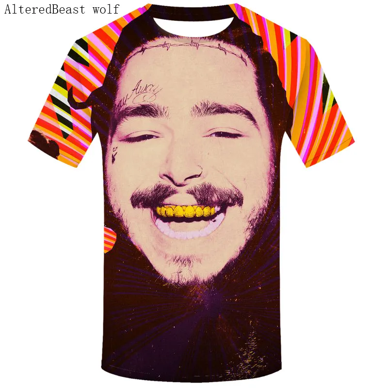 Мужская летняя модная футболка 3D Post Malone, дизайнерские рубашки, модные музыкальные футболки, футболки с принтом в стиле панк, мужские футболки с коротким рукавом
