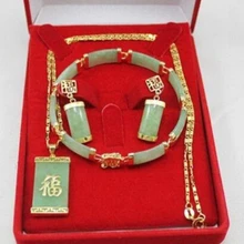 27 модный красивый зеленый комплект ювелирных изделий