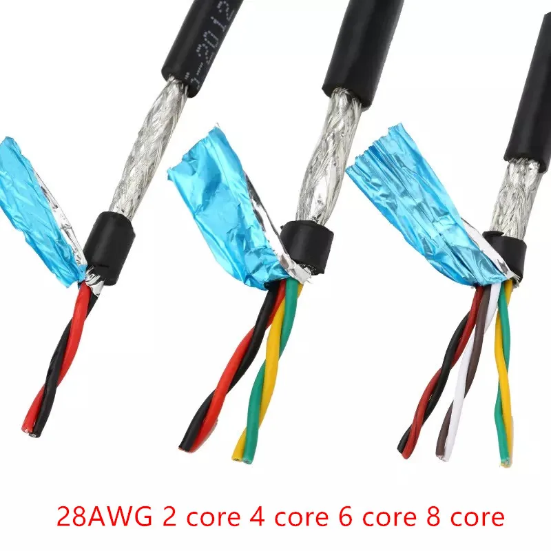 28AWG 2 core 4 core 6 core 8 core1 метр 485 провод сигнала связи RVSP Луженая Медь экранированная витая пара провода