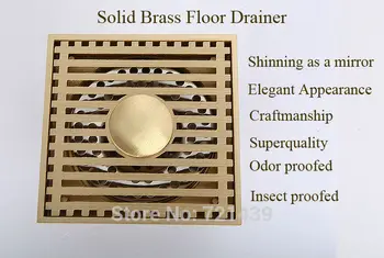 

Free shipping solid brass automatic sealed floor drain anti-odor drain deodorization ground drainer odor-proof drain FD003