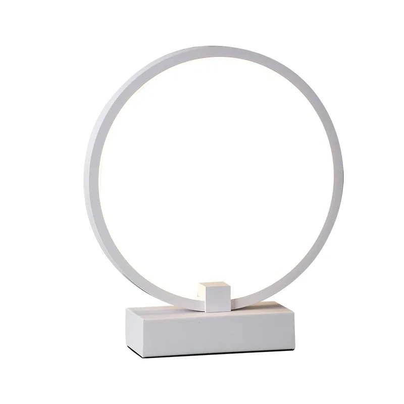 Modern Simple round circle LED Table Lamp For Bedroom Living Room Study