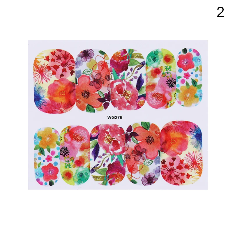 Водные Наклейки для ногтей, переводные наклейки, цветы, бабочки, розовые блестки для ногтей, декоративные скользящие наклейки для ногтей, сделай сам, маникюр - Цвет: Pattern 2