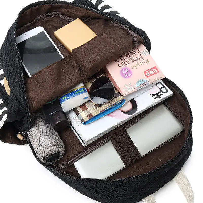 Tourya 3 шт./компл. модный Холст Женский Рюкзак Bookbag Ноутбук Колледж Bagpack Путешествия
