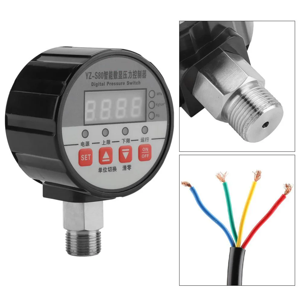 220V Digital Pressure Switch 0 20Mpa 0.5FS Pressure Controller Accuracy for Water Pump Air