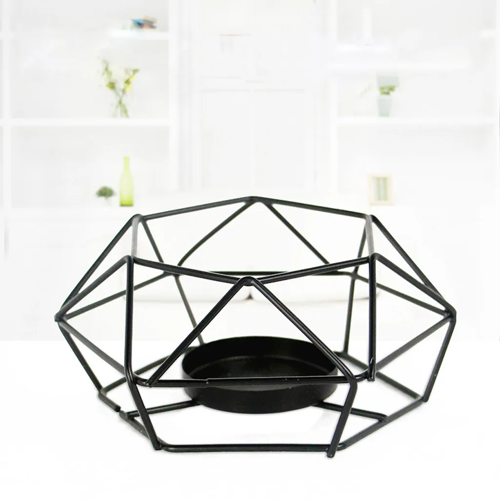 

Candle Holders Creative Nordic Retro Iron Tea Light Candle Holder Candlestick Lamp Decor Geometric Design Fashionable July12