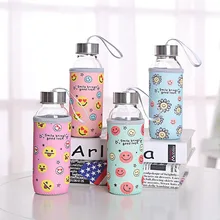 Стеклянная чашка для воды с рукавом 300 мл удобный молочный фруктовый сок бутылка для воды кафе чай дома на открытом воздухе офиса