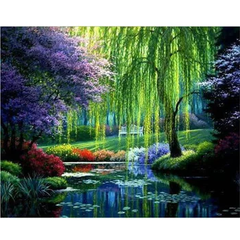 

5D DIY Diamond Painting Landscape Cross Stitch Patterns Full Drill Resin Diamond Painting 40x30 kits for Embroidery with Beads