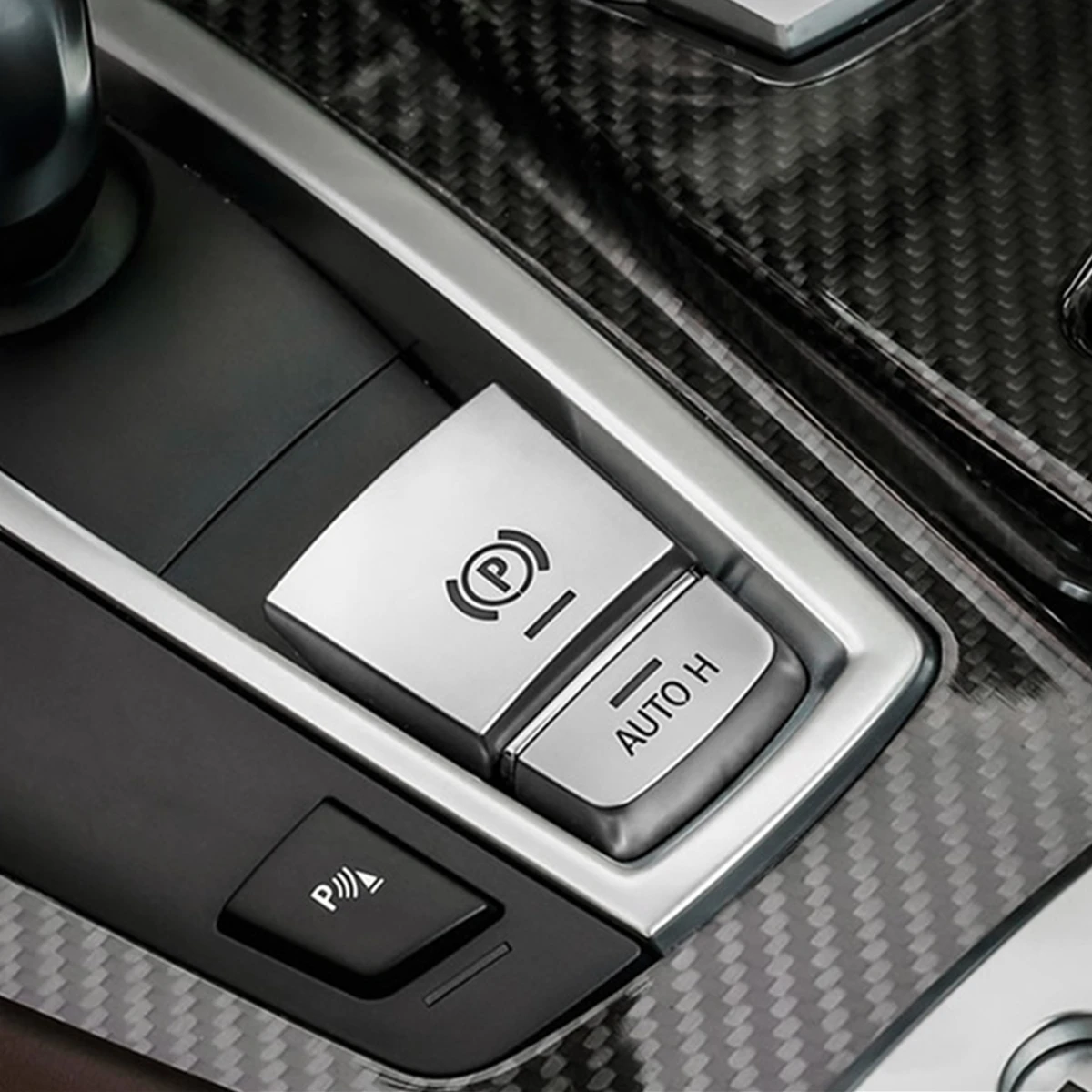 

Audew AUTO H Button Cover for BMW 5/6/7 Series X3 X4 X5 X6 Car Electronic Handbrake F10 F18 Chrome ABS Interior Accessories