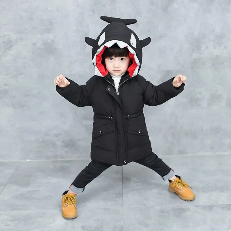 CROAL CHERIE 80-130cm Shark Modeling Kids Winter Jackets And Coats Hooded Outerwear Coats For Baby Children Clothes  (9)