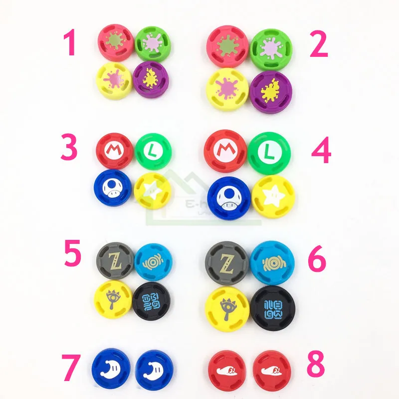 

4pcs/ lot For Nintend Switch Joy-con Controller Splatoon 2 3D analog Joystick Cap Silicone Cover Case for NS Pro Controller