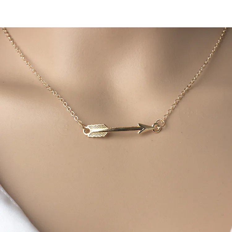 KAMEIER Europe Vintage arrow necklaces for women Simple arrow pendant
