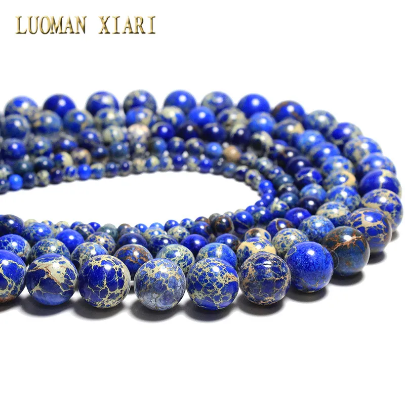 

AAA+ Natural Imperial Turquoises Stone Deep Blue Round Beads For Jewelry Making DIY Bracelet Necklace 4mm 6mm 8mm 10mm 12mm