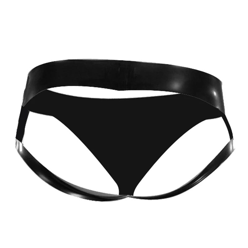 Latex Panties Two Tone Jock Strap Briefs Men String Erotic Underwear Latex Rubber Sexy lingerie (1)-