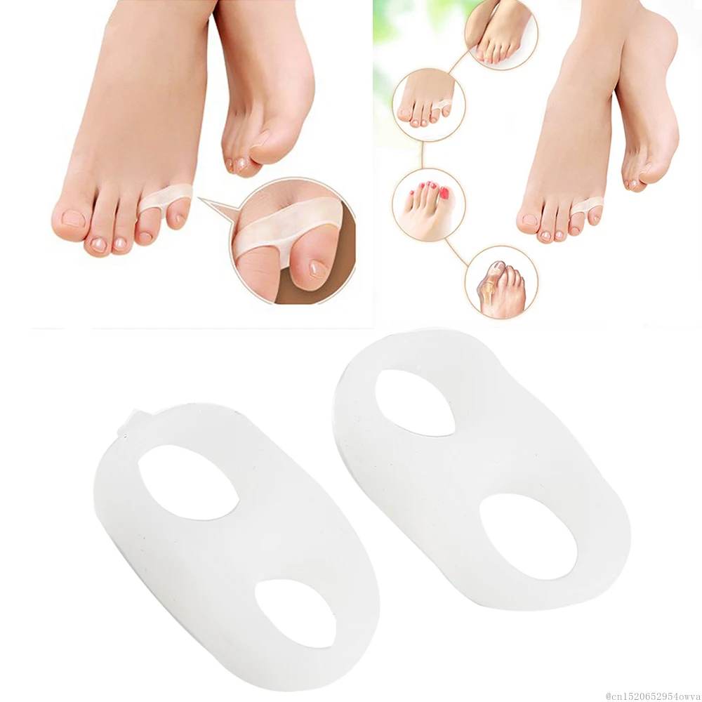 

2Pcs/set Big/small Silicone Corrector Toe Separator Toe Flexible Finger Feet Spacer Separating Straighteners Tool