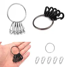 Edelstahl Karabiner Flasche Haken Keychain Schnalle Hängen Vorhängeschloss Release Schlüsselring Camping Frühling Snap Haken mit 5 Schnallen(China)
