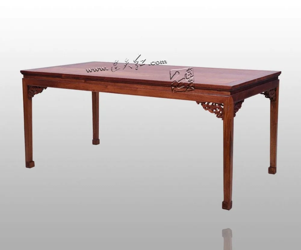 Home Furniture Dining Table Set 1+6 Rosewood 2m Long Book Desk Solid Wood ArmChair Annatto Backed Chair Classical Wooden Fitment Home Furniture Dining Table Set 1+6 Rosewood 2m Long Book Desk Solid Wood ArmChair Annatto Backed Chair Classical Wooden Fitment