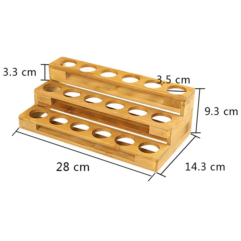 Бамбук 18 отверстиями эфирное масло, дисплей деревянная подставка стойки духи полированный ноготь хранилище лоток Органайзер для