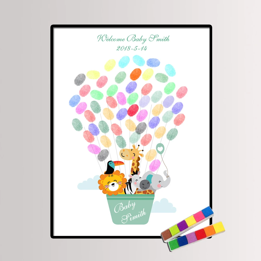 Personalize Baby Shower Birthday Family Gift Fingerprint 