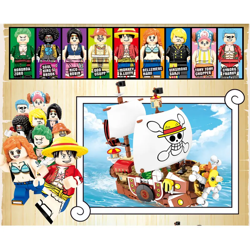 SY6297 Солнечный Пиратский корабль Luffy Lepinblocks Techinc Ideas фигурка Playmobil Строительные