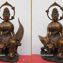 Xd 001842 1" Тибет бронзовый gild свинка Одно Листовой Пластинки гуаньинь Авалокитешвара Кван-инь Статуя