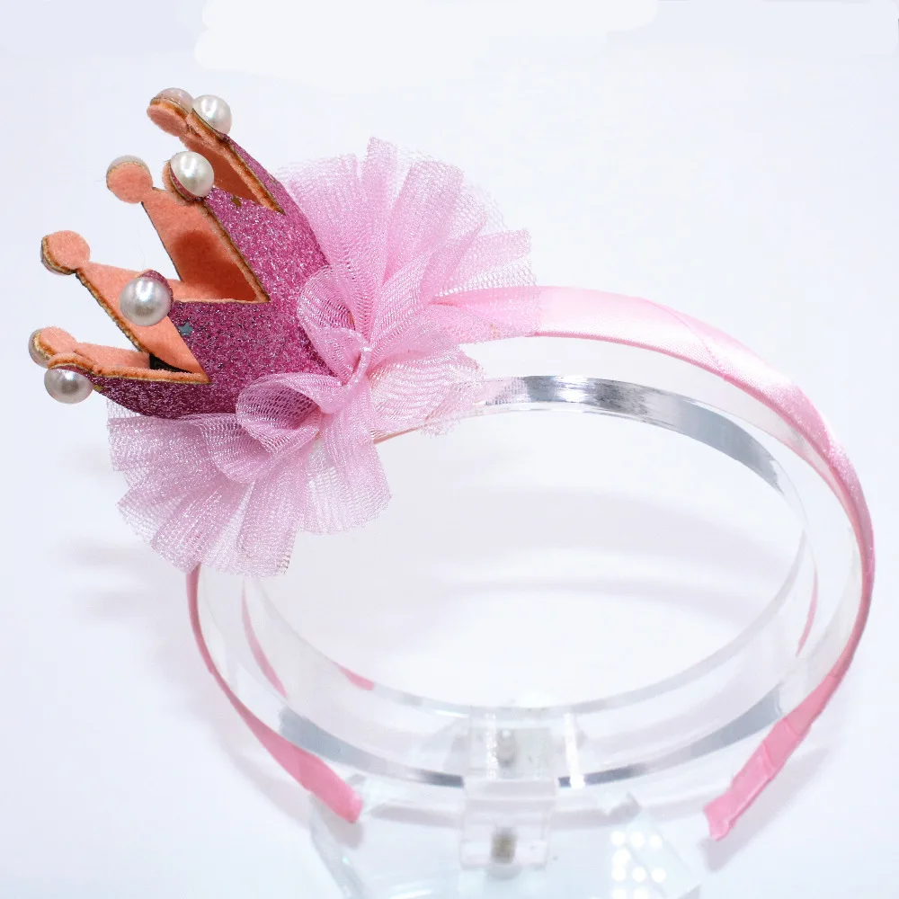 Crianças Bebê Tule Flor Coroa Hoop Hairbands Tiaras Para Meninas Cabeça