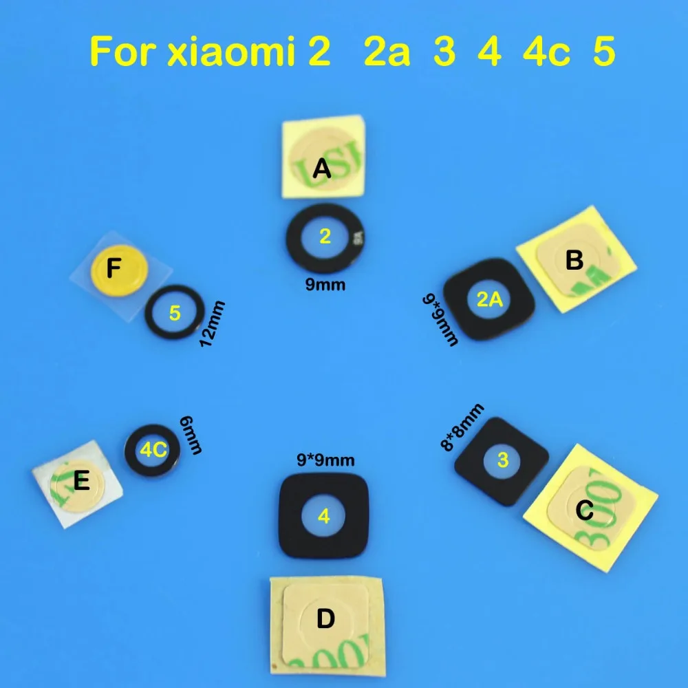 

cltgxdd For Xiaomi Mi2 M2 Mi3 M3 Mi4 M4 Mi5 M5 4c 2a New Rear Camera Glass Lens Cover with Adhesive Repair Parts