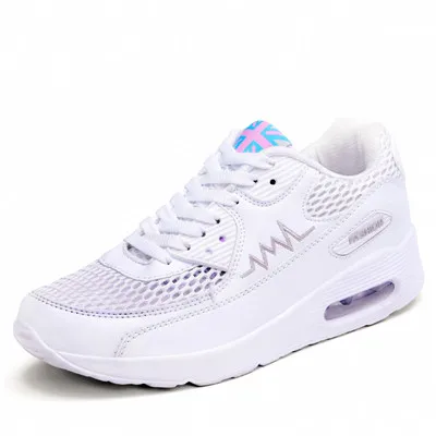 Женская обувь на плоской подошве; дышащая обувь из сетчатого материала; удобная спортивная обувь на толстой подошве для студенток; AA60013 - Цвет: Белый