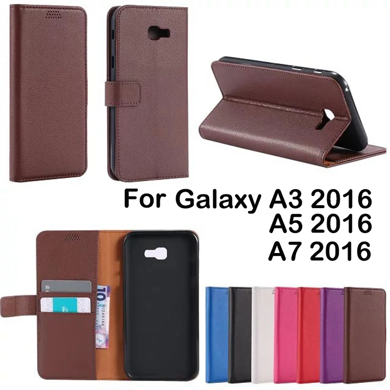 Luxury Leather Phone Case For Samsung Galaxy A310 A510  A710 A3 A5 A7 2016 Wallet Case Original Flip Cover For A310F A510F A710F