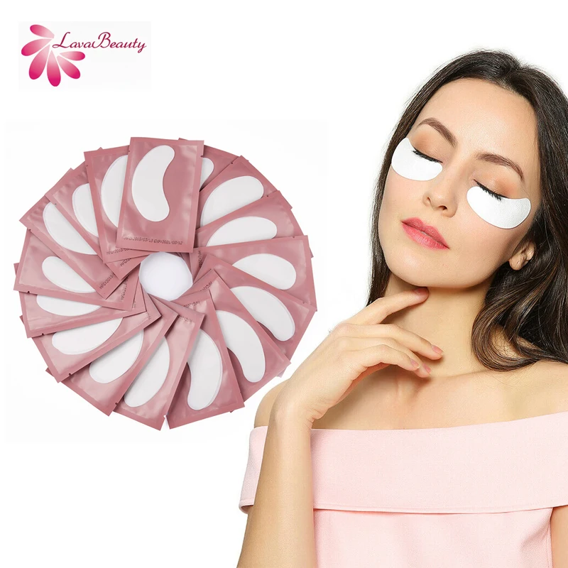 50 Pairs/lot Eye Pads Eyelashes Patches For Eyelash Extension Gel Pink