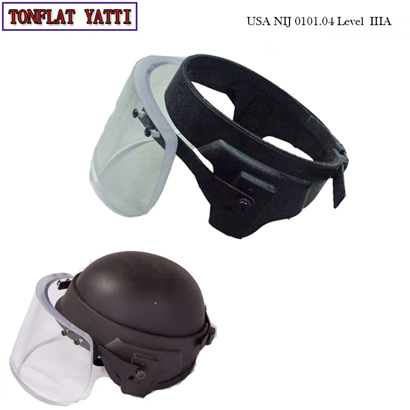 Bullet Proof Glass Ballistic Face Shield Military tatico Anti Riot Face Shield On Helmet Visor