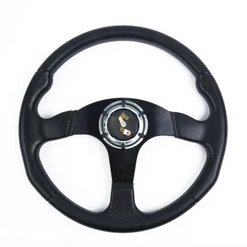 

Car Steering Wheel Flat 1PCS 14 inch Racing modified Stitching Leather Car Accessories