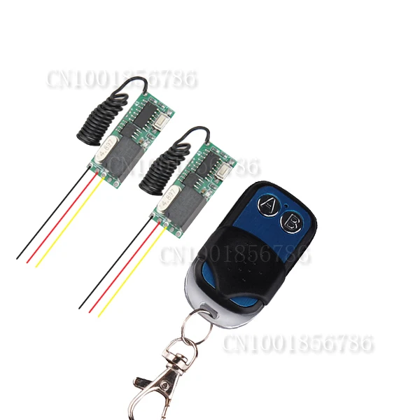 

DC3-5V Mini Small Volume Radio Remote Control Switch System 2 Transmitter Receiver 315/433.92MHZ Latched Toggle Momentary Learn