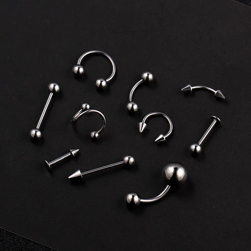 

10 PCS/Set Unique Design Vintage Small Stud Earrings Set For Women Punk Stainless Steel Allergy No fade Earrings Jewelry
