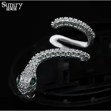 SIMIRY в стиле панк CZ серьга со змеями S925 стерлингового серебра металличе с манжетами на эластичной резинке Для женщин 1 шт