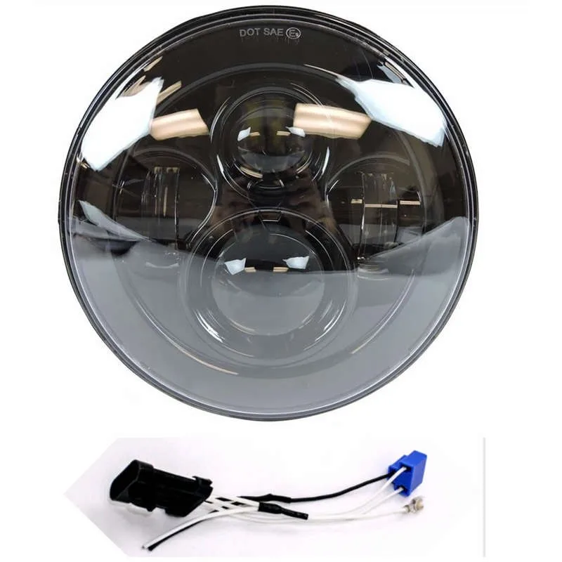 7 INCH LED Adaptive Projector Daymaker Black Headlight Harley Street Glide Softail LAMP
