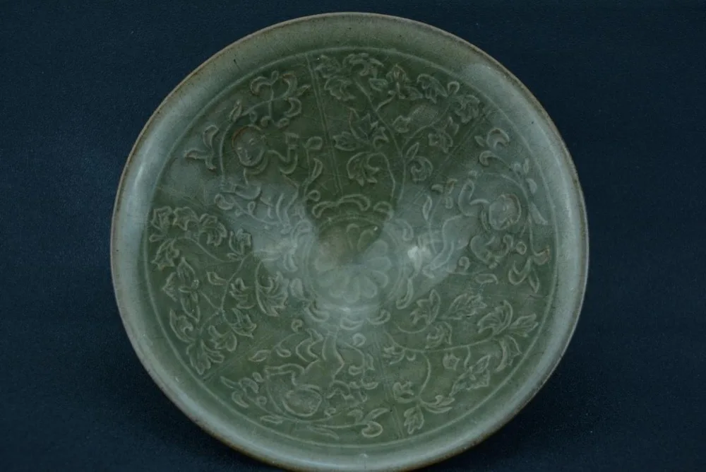 Редкая фарфоровая чаша SongDynasty для печи Yao zhou 19 см (диаметр) цветок ручная роспись