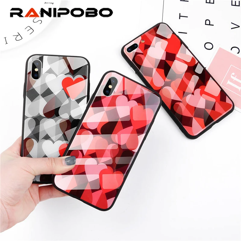 Luxury Love heart Phone Case For iPhone X XS XR XS Max 8 7 6 6S Plus