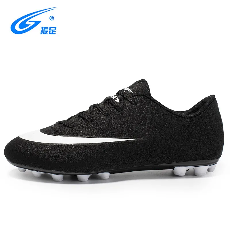 Стильная футбольная обувь с шипами, устойчивая футбольная обувь, дышащая и удобная футбольная обувь - Цвет: Черный