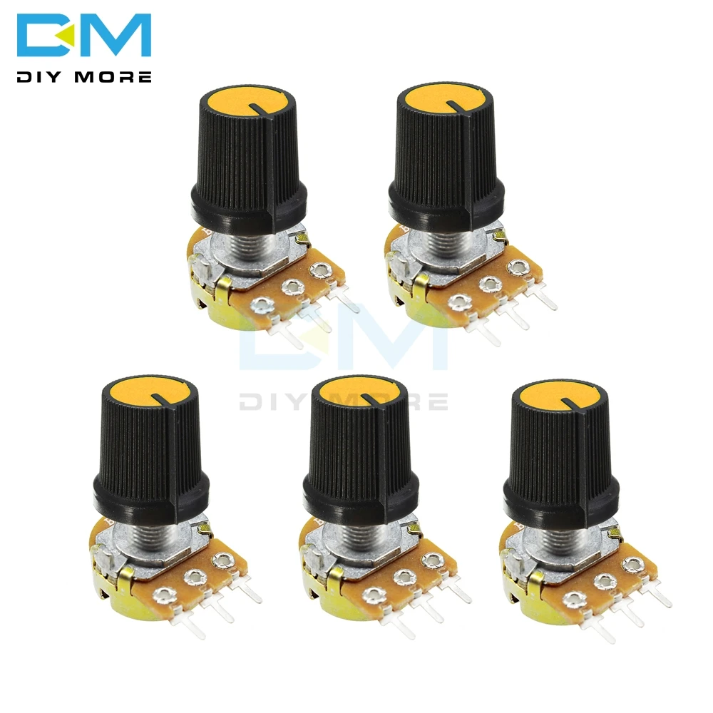 

5PCS 3P 3PIN WH148 Rotary Potentiometer With Cap 1K 5K 10K 20K B50K B100K B500K Ohm Linear Taper 3 Pin Potentiometer For Arduino
