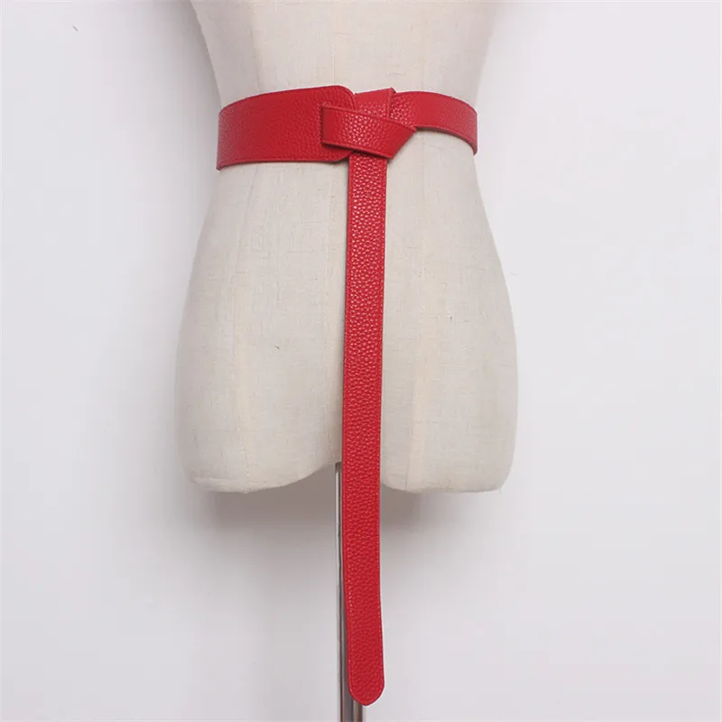 HATCYGGO Fashion Women Genuine Leather Belt Simple Long Tied Waist Belt Female Girdle Decoration Mujer Straps For Women Dress