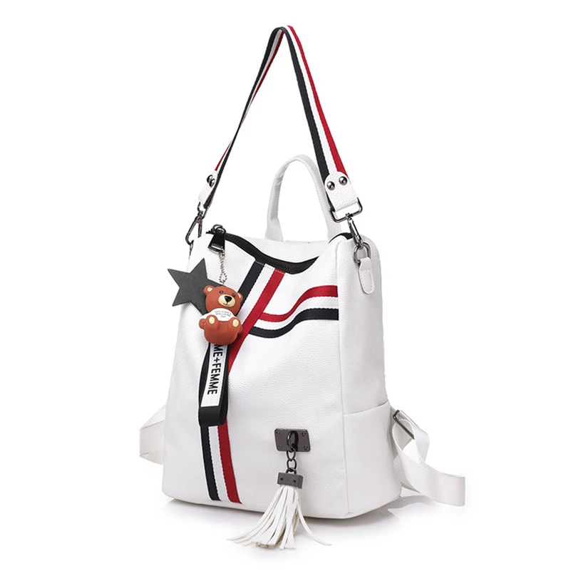 Nevenka Women Leather Backpack Fashion School Bag for Girls Zipper Backpack with Tassel Anti Thief Backpacks Female Travel Bags09