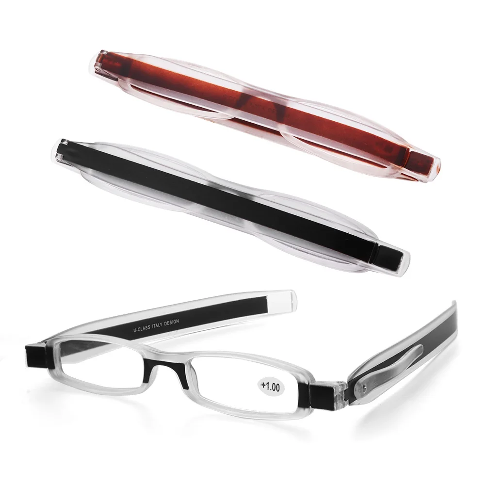 Unisex 360 Degree Rotating Folding Reading Glasses Fashion Anti